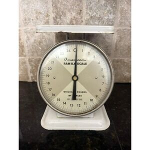 Vintage American Family Scale 25 lb White Kitchen Scale Farmhouse Decor USA